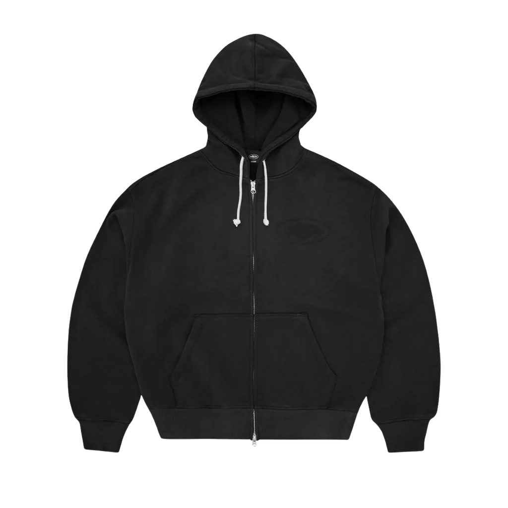 Corteiz Island Knockout Zip Hoodie Black