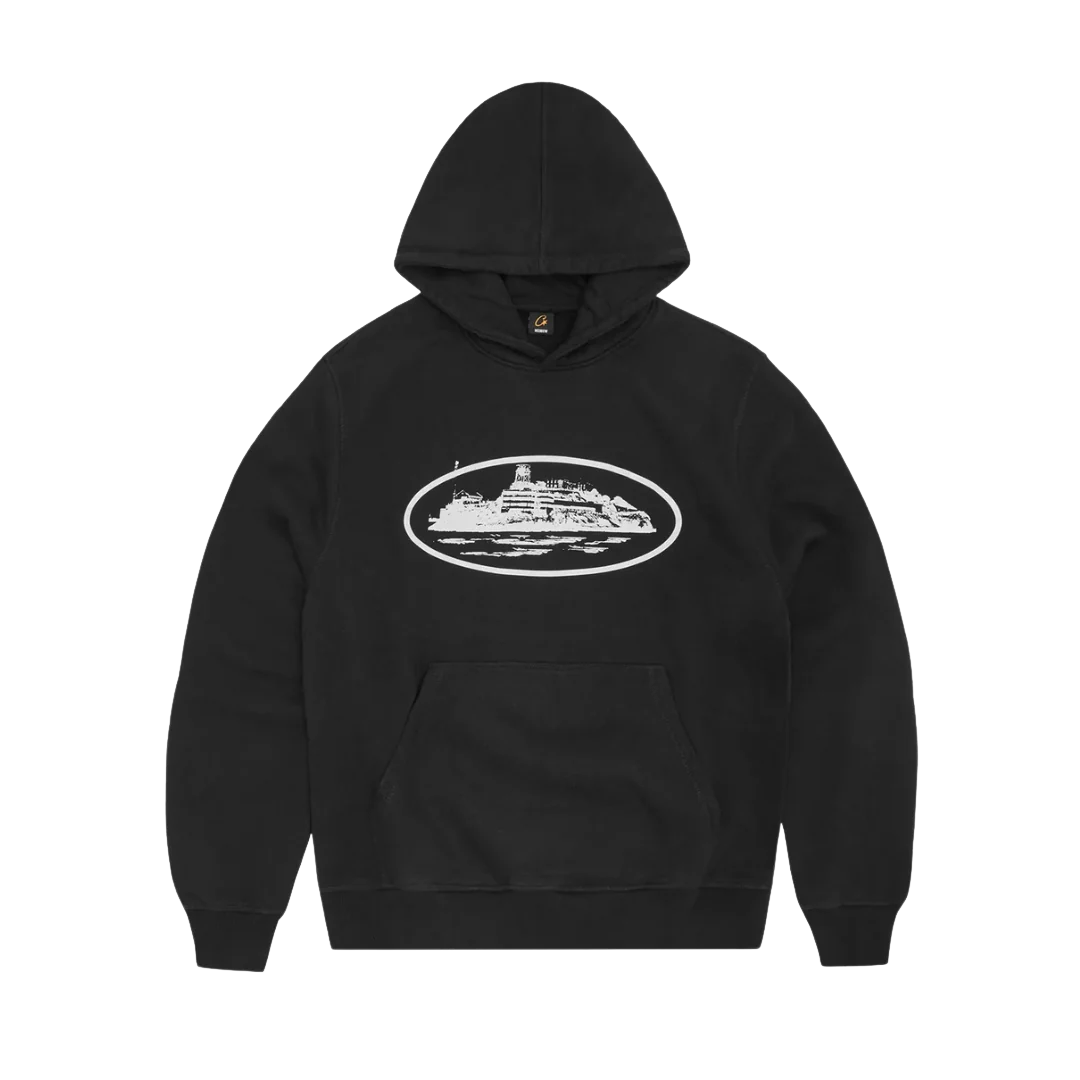 Corteiz Alcatraz Hoodie Black & White