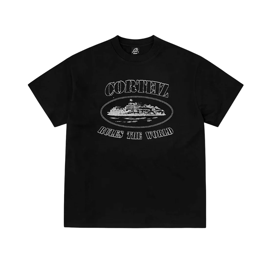 Corteiz Reflective Alcatraz Tee Triple Black