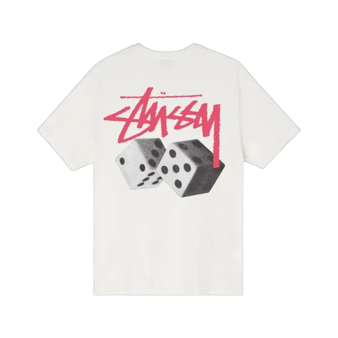 Stussy - Roll The Dice Pig Dyed T-Shirt White