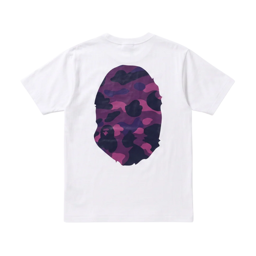 Bape Color Camo Big Ape Head Tee White/Purple