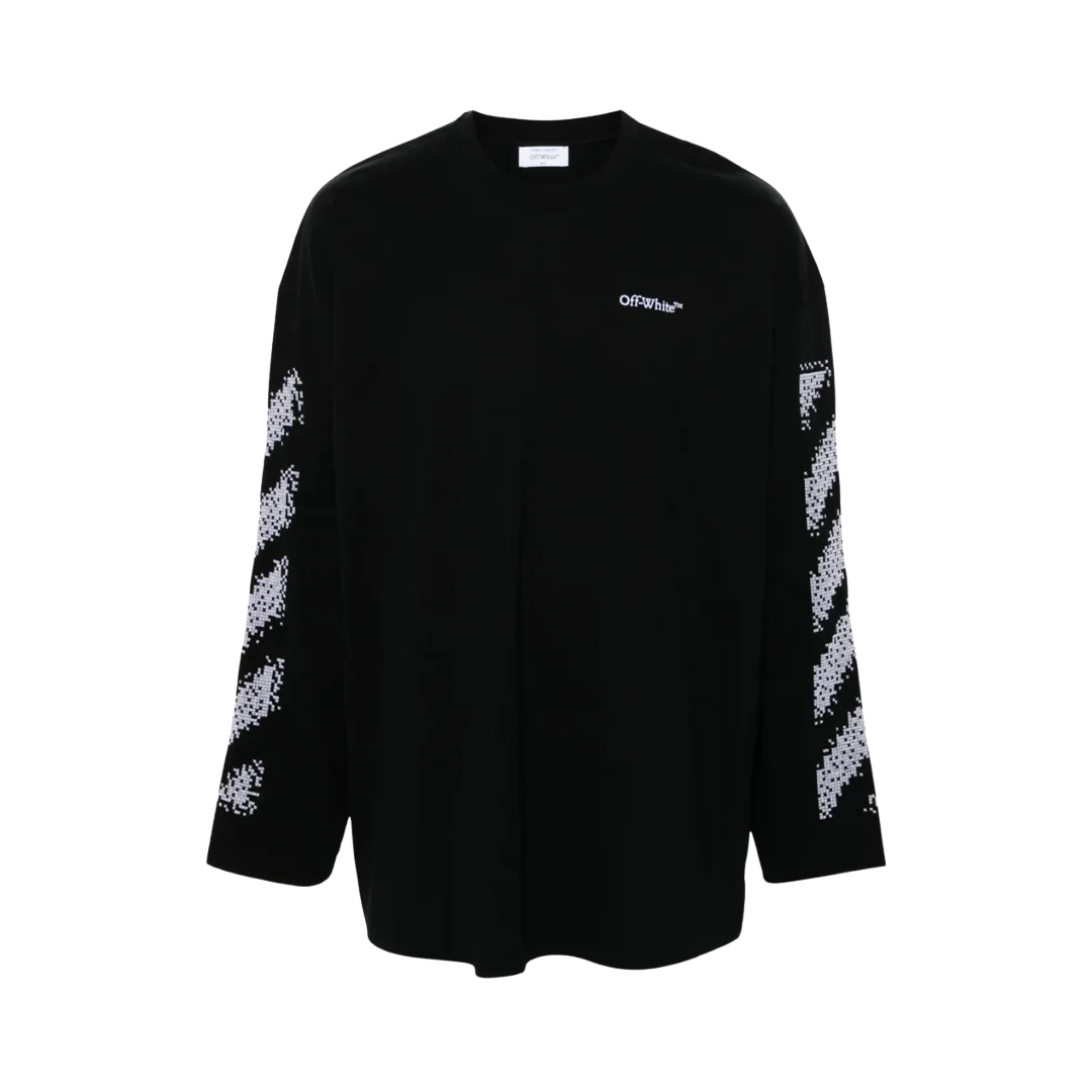 Off White - Pixel Diagonal Black Tee
