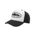 Corteiz Og Island Puff Print Trucker Hat  White Black