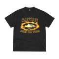 Corteiz Santan Alcatraz Tee Black-Orange Flame