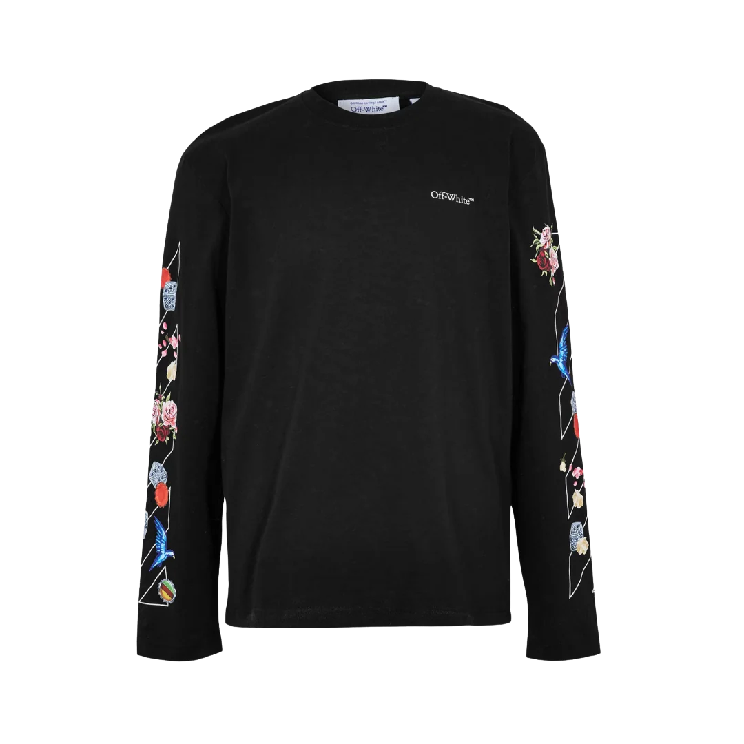 Off White - Fresco Diag Skate L/S Tee Black