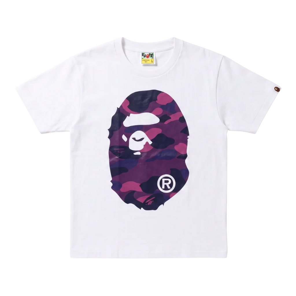 Bape Color Camo Big Ape Head Tee White/Purple