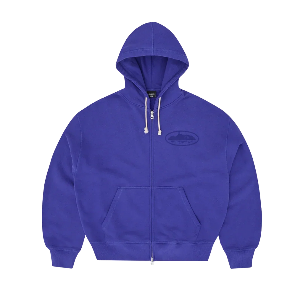 Corteiz Island Knockout Zip Hoodie Indigo Blue