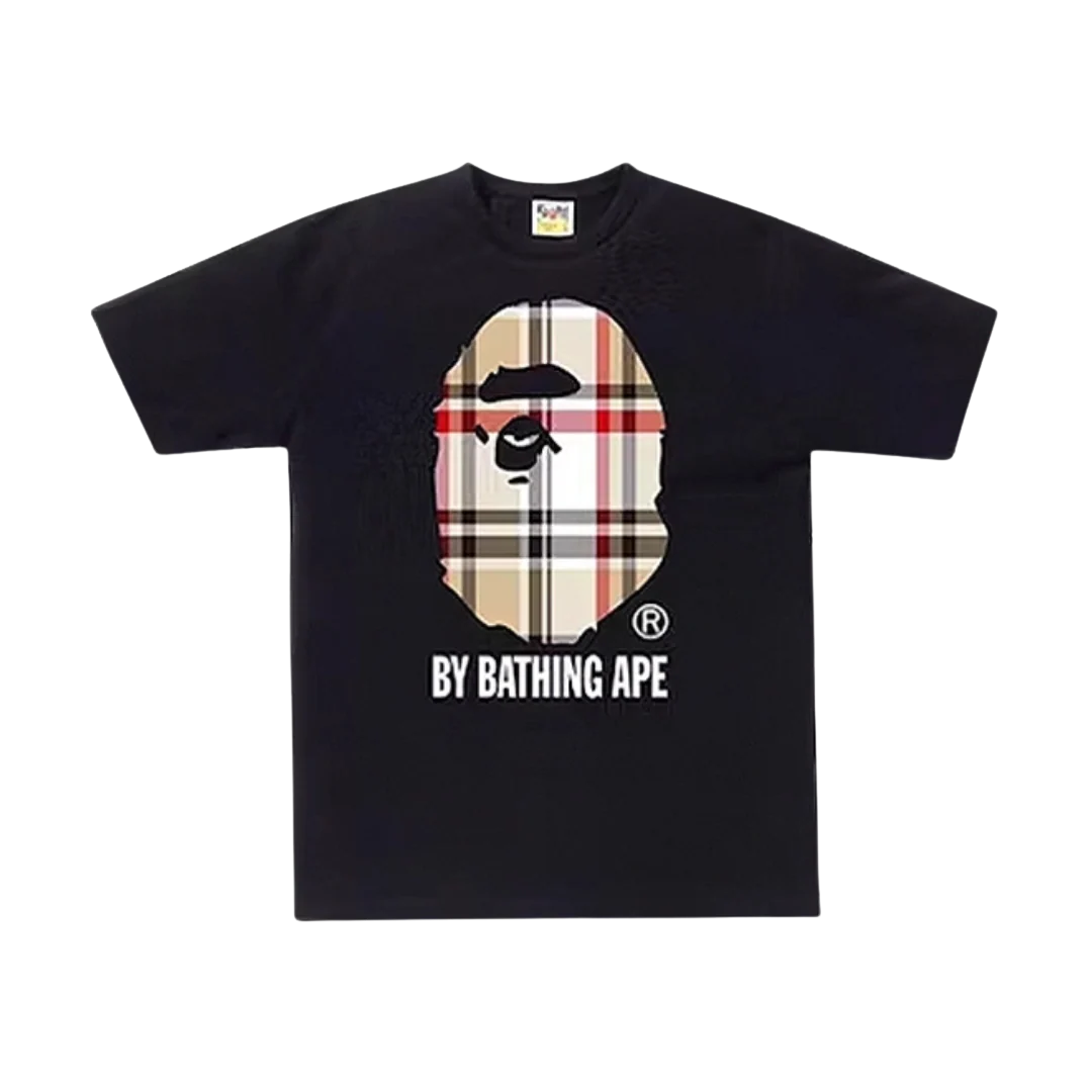 Bape A Bathing Ape Check by Bathing Tee Black/Beige