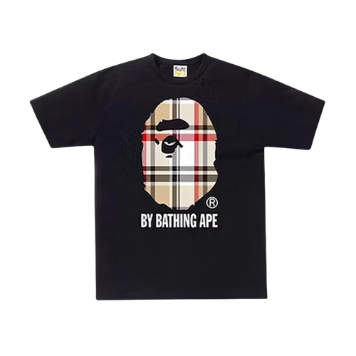 Bape A Bathing Ape Check by Bathing Tee Black/Beige